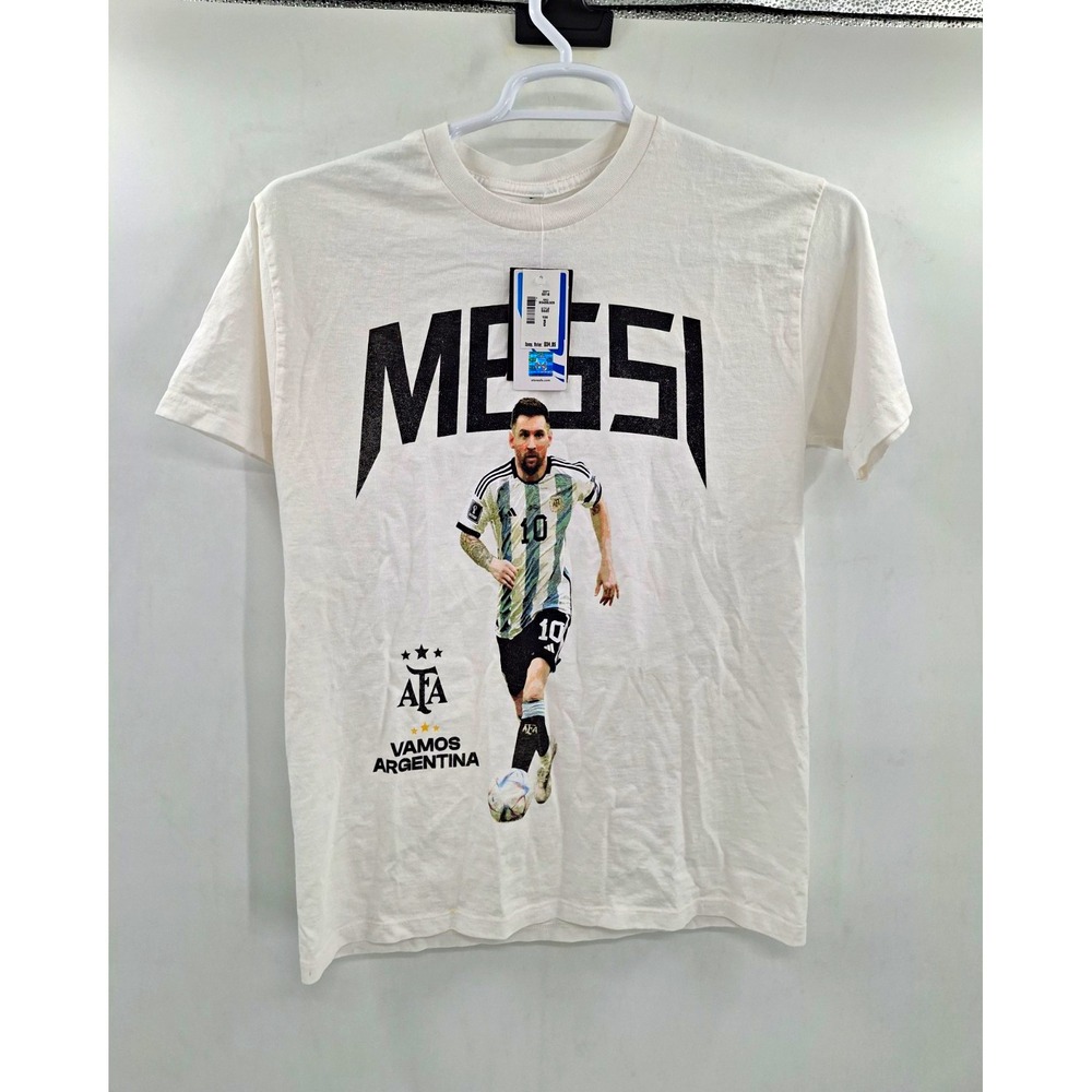 AFA Official Lionel Messi Argentina Soccer Shirt White Unisex Adult Size S